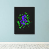 Toile fleur de lys violet sur noir (Insitu (Plancher de Bois))