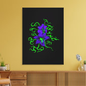 Toile fleur de lys violet sur noir (Insitu(Salon))