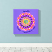 Toile Fleur de naissance de février Personnalisé Mandala (Insitu (Plancher de Bois))