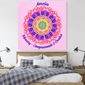 Toile Fleur de naissance de février Personnalisé Mandala (Insitu(Chambre))