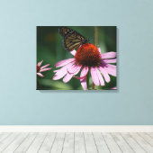 Toile Fleur de papillon et de cône pourpre (Insitu (Plancher de Bois))