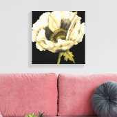 Toile Fleur de pavot à crème sur Arrière - plan noir (Insitu(Salon))