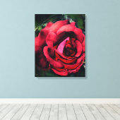 Toile Fleur de rose rouge en fleurs Abstrait (Insitu (Plancher de Bois))