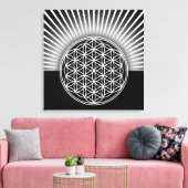 Toile Fleur de vie / Blume des Lebens - blanc plat (Insitu(Salon))