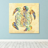 Toile Fleur de vie / Blume des Lebens - couleur tortue (Insitu (Plancher de Bois))
