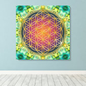 Toile Fleur de vie - or - fractale 2 (Insitu (Plancher de Bois))