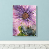 Toile fleur d'encre d'alcool rose et violet (Insitu (Plancher de Bois))