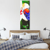Toile Fleur d'Hibiscus avec 2 papillons à ailes longues (Insitu(Chambre))