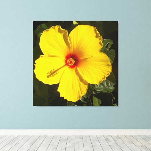 Toile Fleur d'Hibiscus jaune (Insitu (Plancher de Bois))