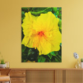 Toile Fleur d'Hibiscus Jaune Vibrant (Insitu(Salon))