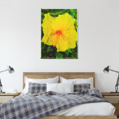 Toile Fleur d'Hibiscus Jaune Vibrant (Insitu(Chambre))