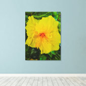 Toile Fleur d'Hibiscus Jaune Vibrant (Insitu (Plancher de Bois))