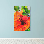 Toile Fleur d'Hibiscus Néon Tropical (Insitu (Plancher de Bois))