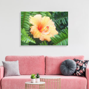 Toile Fleur d'Hibiscus orange