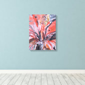 Toile Fleur d'Hibiscus Rouge Expressionniste (Insitu (Plancher de Bois))