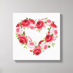 Toile Fleur du Coeur couronne, Amour