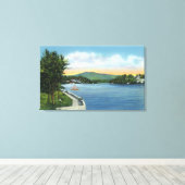 Toile Fleur du lac, mont Scarface à distance (Insitu (Plancher de Bois))