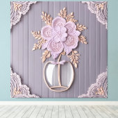 Toile Fleur en dentelle 3D romantique (Insitu (Plancher de Bois))