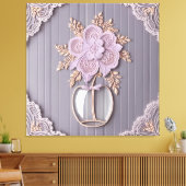 Toile Fleur en dentelle 3D romantique (Insitu(Salon))