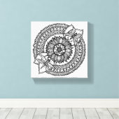 Toile Fleur En Mandala 6 (Insitu (Plancher de Bois))