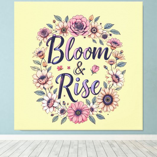 Toile Fleur et augmentation (Insitu (Plancher de Bois))