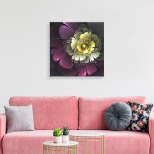 Toile Fleur fractale grise et pourpre moderne abstraite (Insitu(Salon))