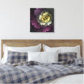 Toile Fleur fractale grise et pourpre moderne abstraite (Insitu(Chambre))