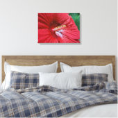 Toile Fleur Hibiscus Rouge Avec Raindrops Photo (Insitu(Chambre))