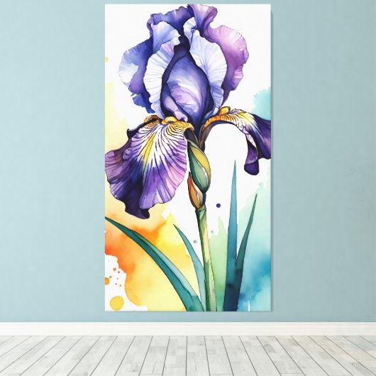 Toile Fleur Iris Violet (Insitu (Plancher de Bois))