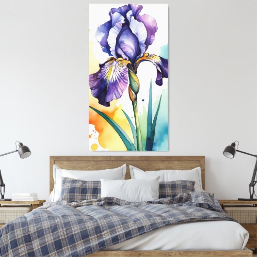 Toile Fleur Iris Violet (Insitu(Chambre))