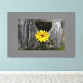 Toile Fleur jaune accueillante (Insitu (Plancher de Bois))