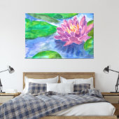 Toile Fleur Lotus et Plantes verts (Insitu(Chambre))