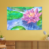 Toile Fleur Lotus et Plantes verts (Insitu(Salon))
