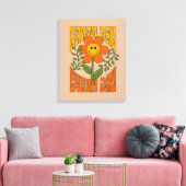 Toile Fleur marguerite rétro des années 70 (Insitu(Salon))