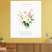 Toile Fleur Narcisse de décembre avec oiseaux floraux (Insitu(Salon))