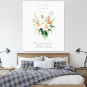 Toile Fleur Narcisse de décembre avec oiseaux floraux (Insitu(Chambre))
