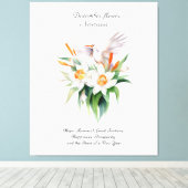 Toile Fleur Narcisse de décembre avec oiseaux floraux (Insitu (Plancher de Bois))