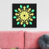 Toile Fleur néon jaune et verte (Insitu(Salon))
