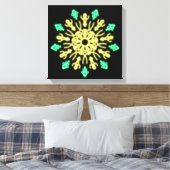 Toile Fleur néon jaune et verte (Insitu(Chambre))