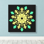 Toile Fleur néon jaune et verte (Insitu (Plancher de Bois))