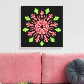 Toile Fleur néon rouge et verte (Insitu(Salon))