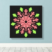 Toile Fleur néon rouge et verte (Insitu (Plancher de Bois))