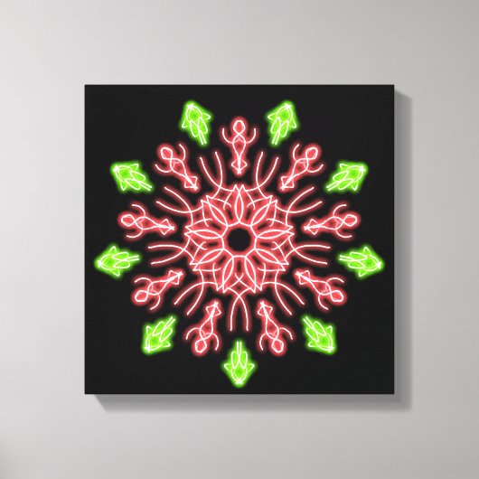 Toile Fleur néon rouge et verte (Recto)