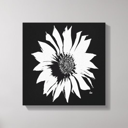 Toile Fleur Noir/Blanc (Recto)