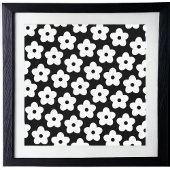 Toile Fleur noir et blanc motif Y2K