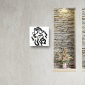 Toile Fleur noire et blanche Abstraite moderne