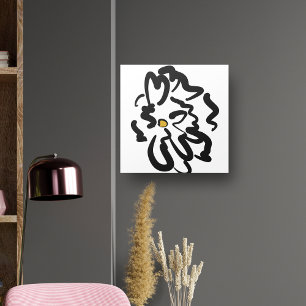 Toile Fleur noire et blanche Abstraite moderne