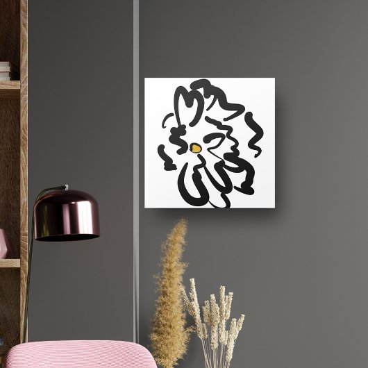 Toile Fleur noire et blanche Abstraite moderne