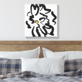 Toile Fleur noire et blanche Abstraite moderne (Insitu(Chambre))