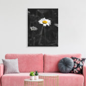 Toile Fleur noire et blanche de marguerite jaune (Insitu(Salon))